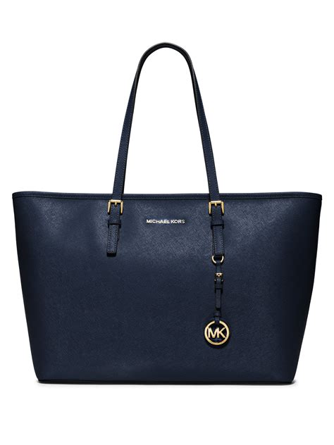 michael kors saffiano jet set large tote navy|Michael Kors signature sullivan.